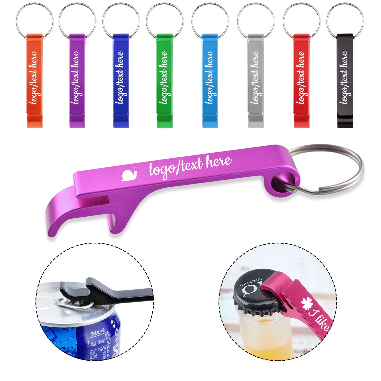96 Stück personalisierte Flaschenöffner Schlüsselanhänger Bulk für Männer, individuelle Metall Dosen Bier Flaschenöffner Hochzeit Gastgeschenke, graviert mit Logo, Text