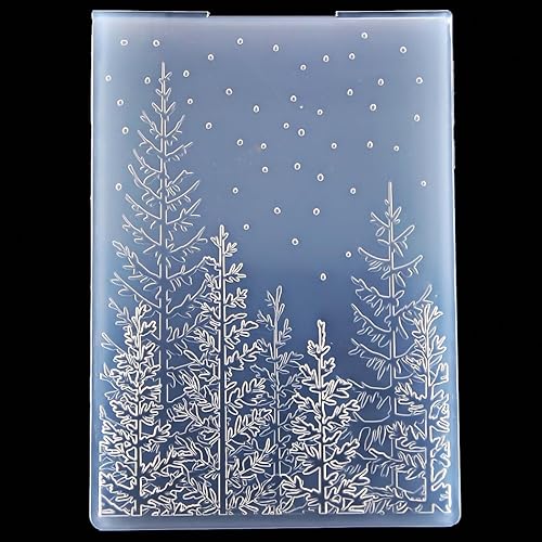 Kwan Crafts Carpetas de grabación en relieve de plástico con fondo de árbol 3D para hacer tarjetas, álbumes de recortes y otras manualidades de
