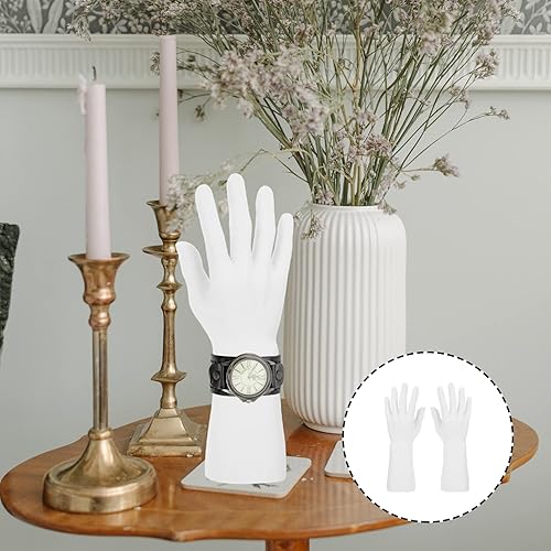 Miniatura 9 de Sosoport Accesorios de escritorio de mano para uñas, 2 piezas, maniquí masculino, soporte de joyería de vinilo para mano, modelo de mano, pulsera,