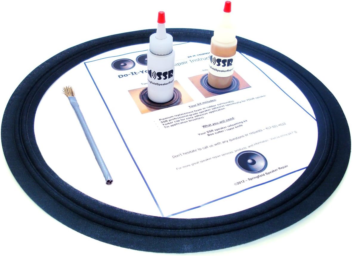 Springfield Speaker 15" Speaker Cloth Surround Repair Kit - 1 Speaker Kit - Compatible with JBL 2225, 2225H, 2225J, 2205A, D130, D130F, D130H, D130K, D130F-6, D15S, D140F, D140F-2, Many More