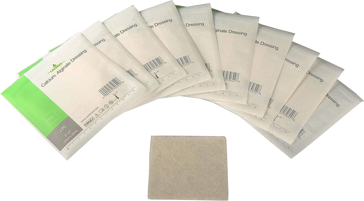 Calcium Alginate Wound Dressing - Highly Absorbent, Sterile, Non-Stick Padding, Comfortable & Absorbent. (4"x4") : Industrial & Scientific