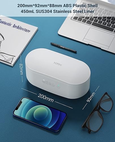 Miniatura 2 de Limpiador ultrasónico profesional de joyas, limpiador ultrasónico para gafas anillos oro plata diamante moneda reloj dentadura, 47KHz hogar portátil