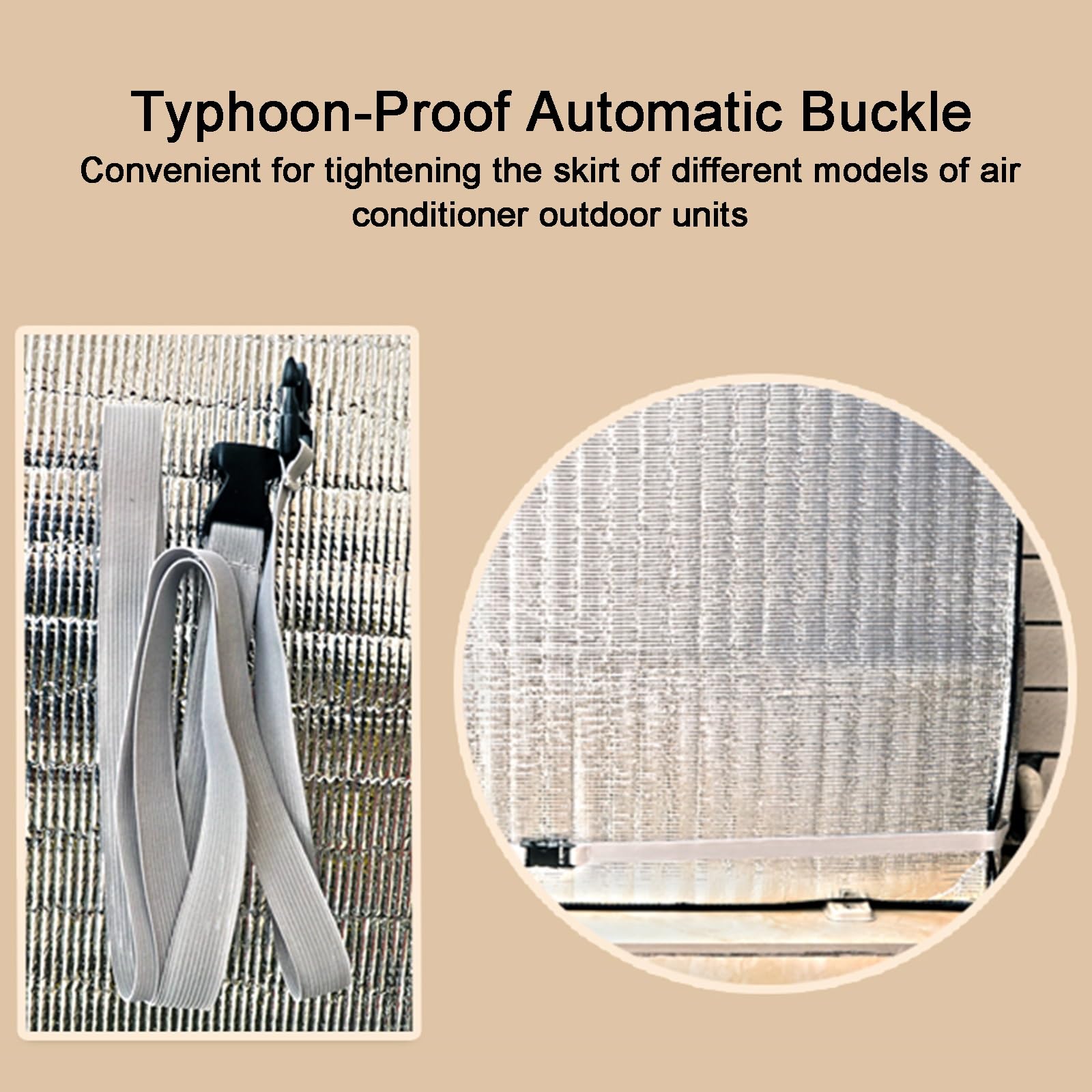 Copri Condizionatore, Copri Motore Condizionatore Esterno con Pellicola in Alluminio, Copri Condizionatori da Esterno Completamente Sigillata con Elastico Antivento(100x80x43cm/39x31x17in)