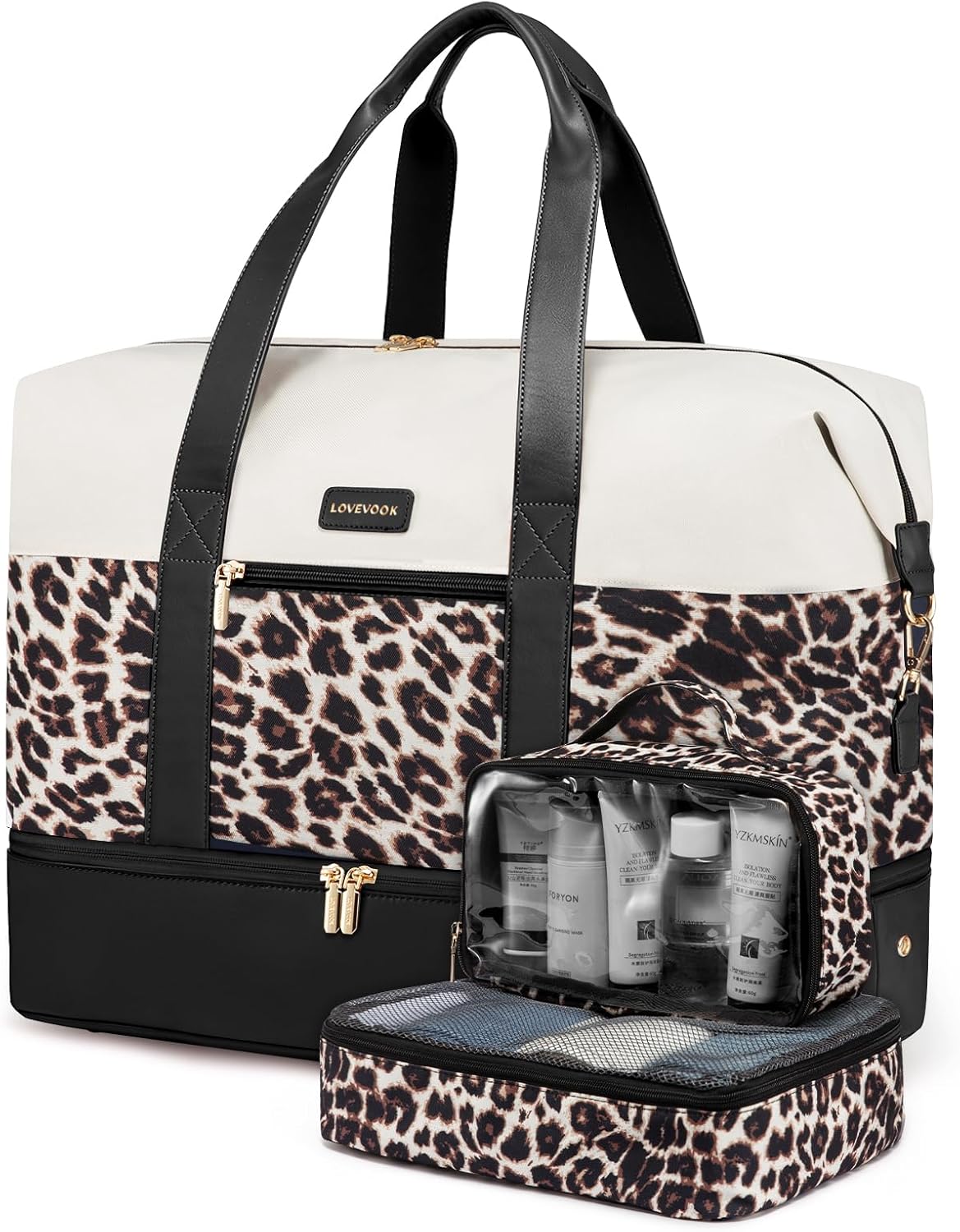 Beige-Leopard Print-Black