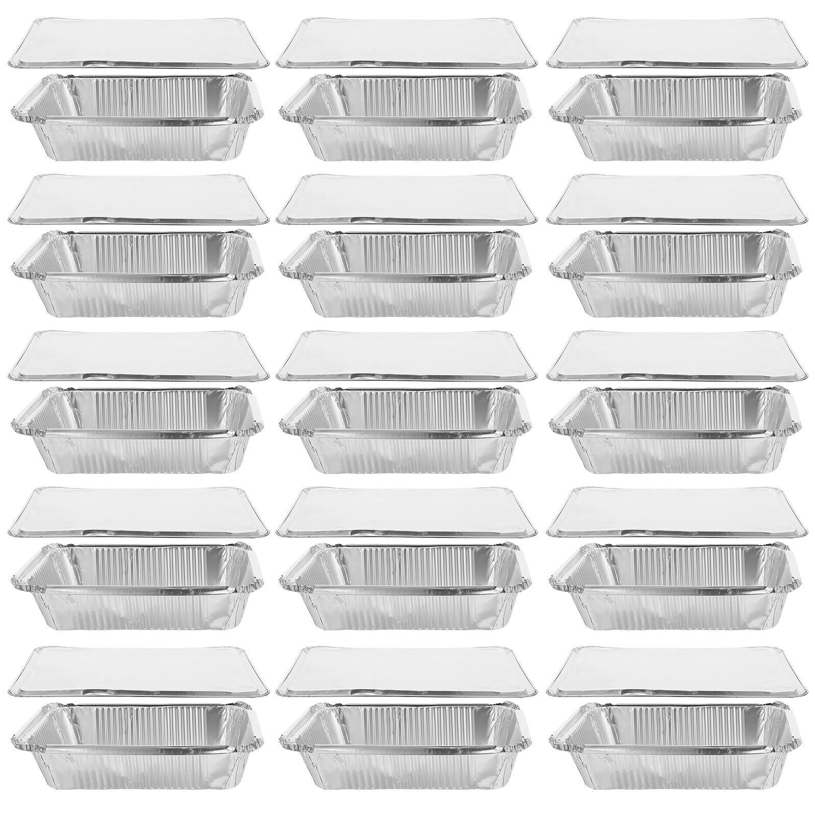 Alipis Lot de 25 Barquettes Aluminium Jetables 1000ml avec Couvercle Plateau en Aluminium pour Barbecue et Cuisson Contenant Alimentaire pour Pique-niques et Voyages
