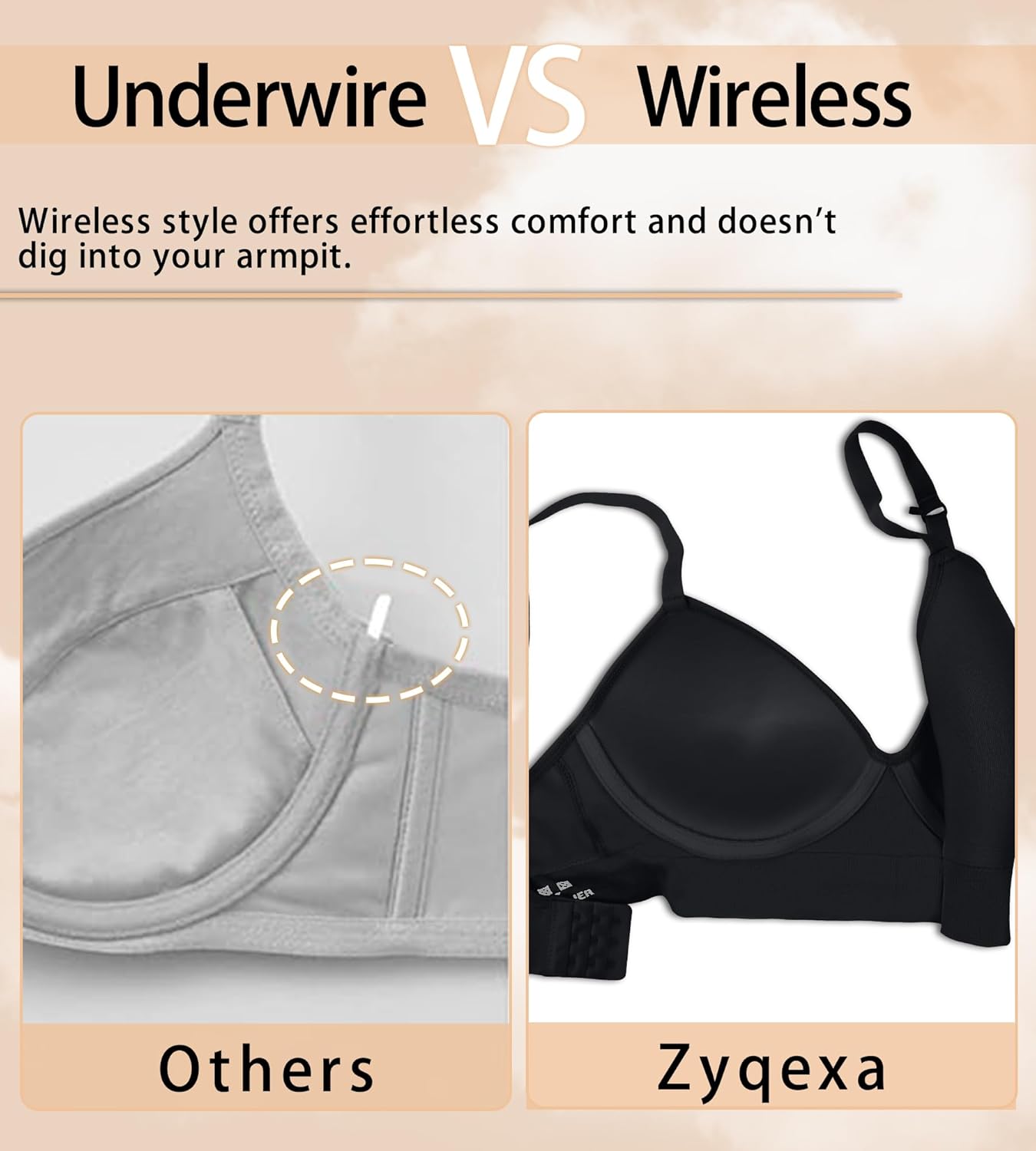 Bras for Women Supportive Wireless Push Up Bra Full Coverage No Underwear Seamless Plus Size for Older Women - Image 5