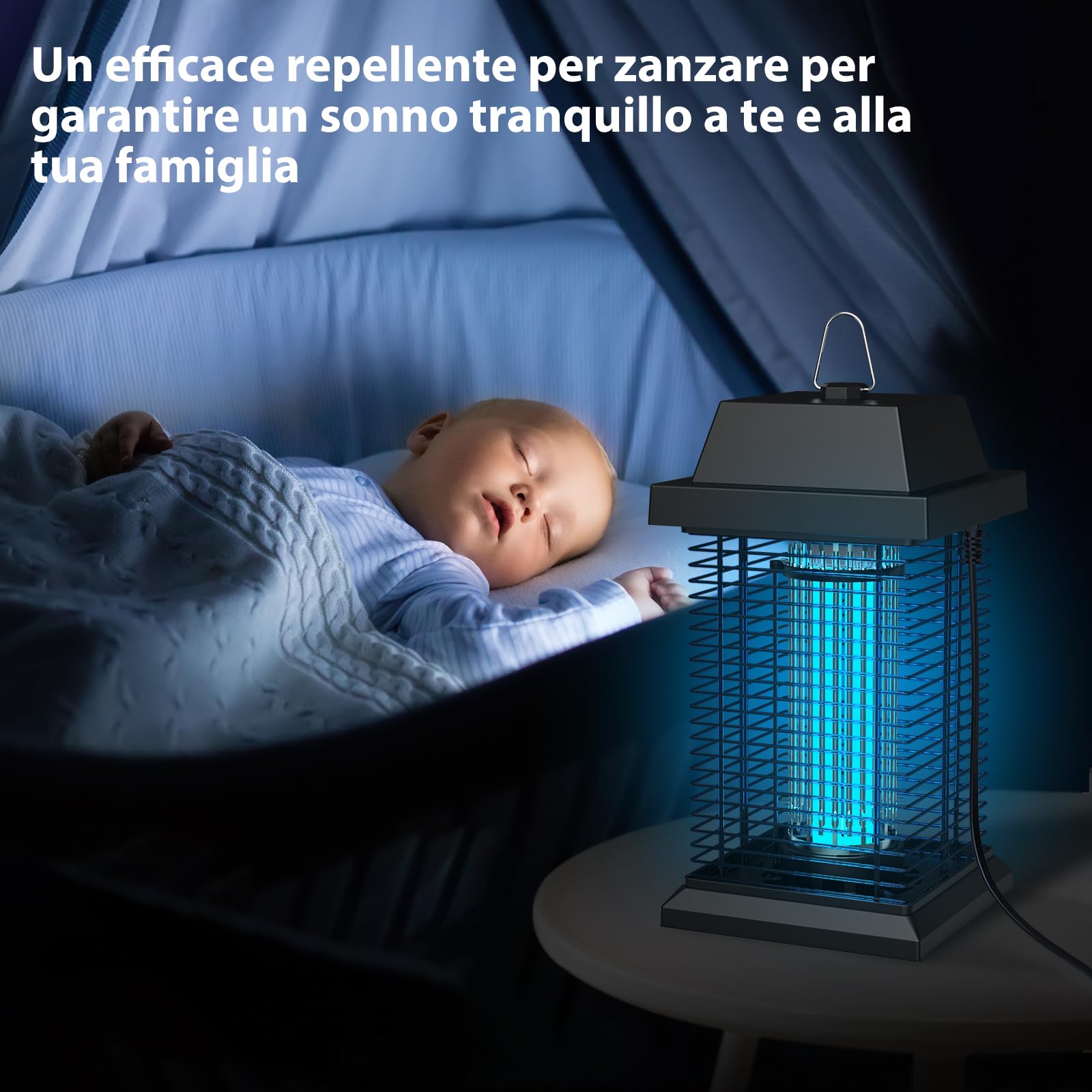 PALONE 20W 4500V Lampada Antizanzare Elettrica | UV Zanzare Elettrico, Impermeabile IPX4 Lampada Repellente Zanzare Per Campeggio, Giardino, Interni, Silenzioso e Sicuro