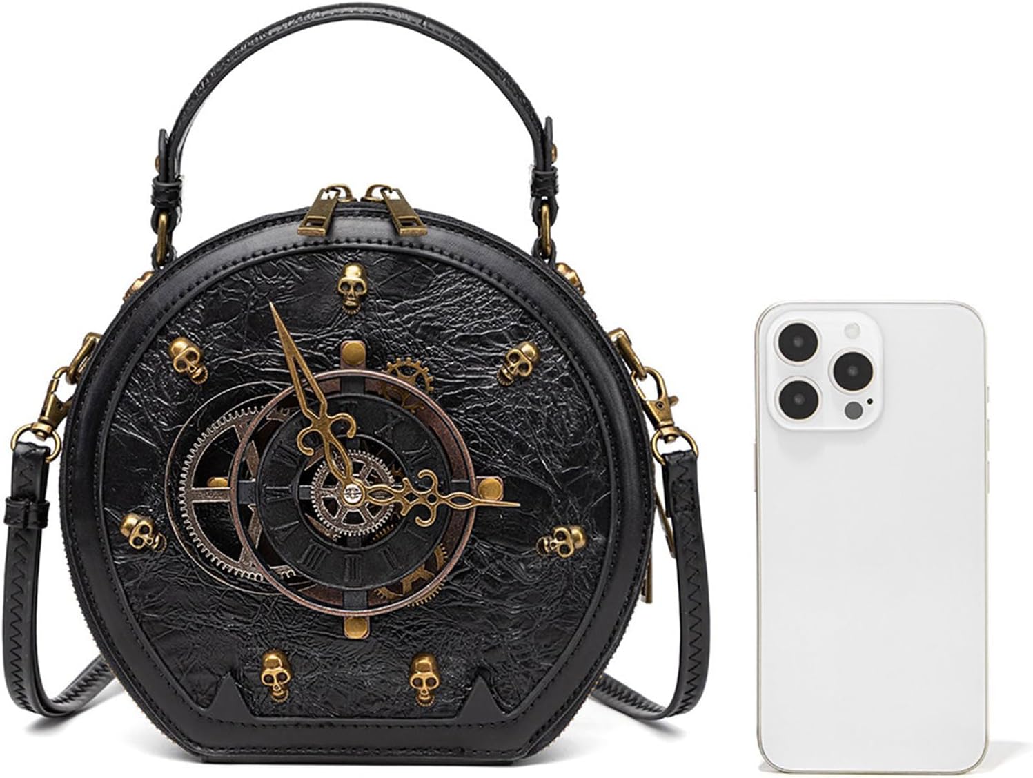 Women Shoulder Bag Trendy Handbag Retro Clock Bag Punk Messengers Stylish Crossbody For Daily Women Clock Gothic Handbag Stea