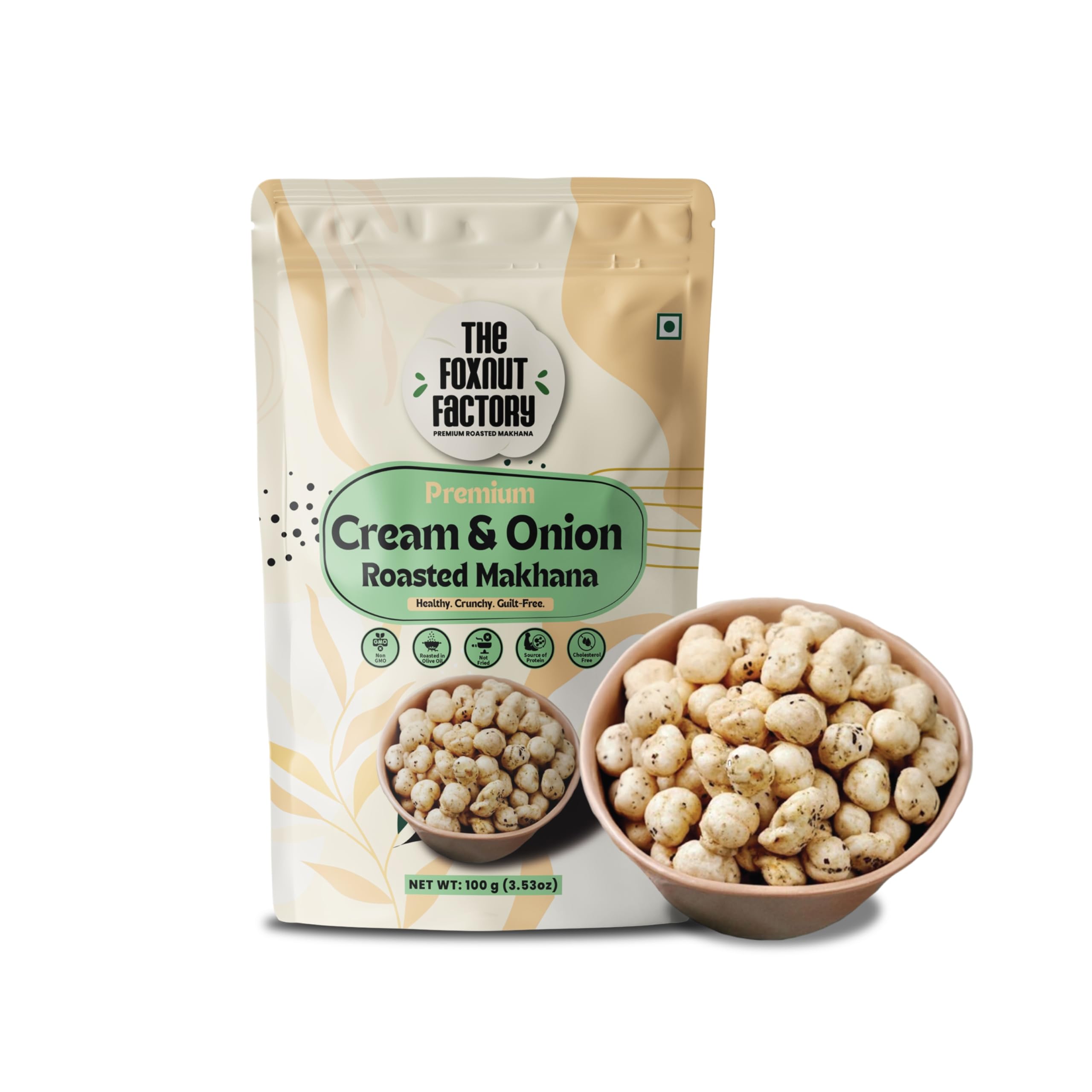 The Foxnut Factory Cream & Onion Roasted Makhana | 100g | Crunchy Fox Nuts | Gluten-Free, Not Fried, Ready-to-Eat Snack”-image-11
