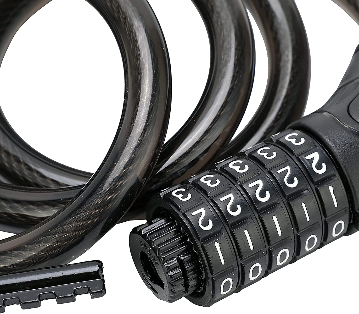 Candado de combinación para Bicicleta, con contraseña de 5 dígitos, candado de Cable de Seguridad de Acero con Soporte de Montaje, candado de combinación portátil, candado antirrob