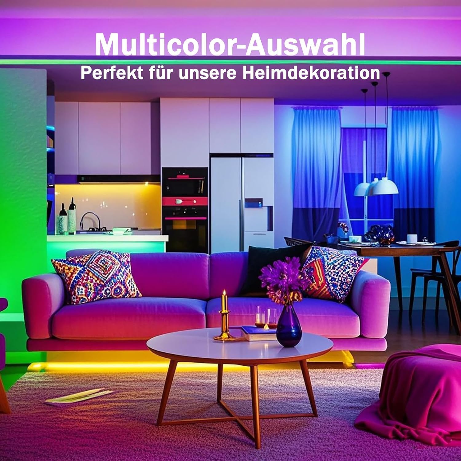 LED Lights for Bedroom with USB Powered, 32.8ft Bluetooth LED Light Strips,Smart App and Remote Control, IP65 Waterproof,RGBW Music Sync Rope Lights for Living Room, Bedroom, Party, Kitchen,TV