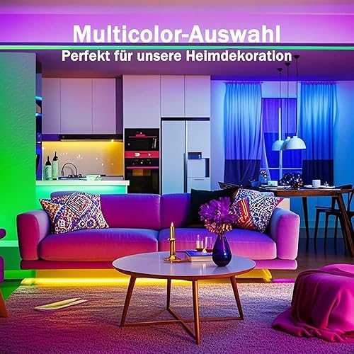 Miniatura 5 de GLPE Luces LED para dormitorio con alimentación USB, tiras de luz LED Bluetooth de 32.8 pies, aplicación inteligente y control remoto, IP65