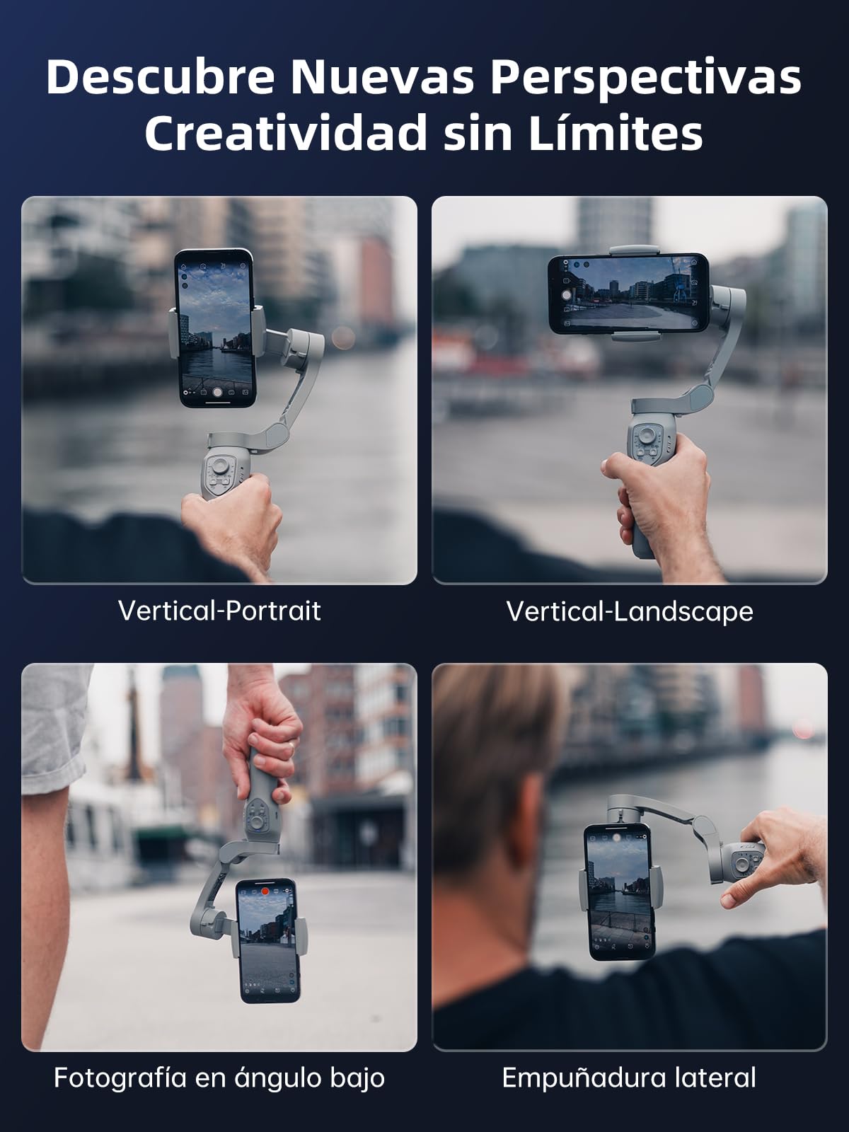 Rollei Steady Butler Mobile 3 SE Gimbal para Móvil, Estabilizador 3 Ejes Ligero y Plegable Compatible con iPhone 16/15/14/13/12 Pro MAX y Android para Grabación de Video TikTok Youtube Instagram Vlog