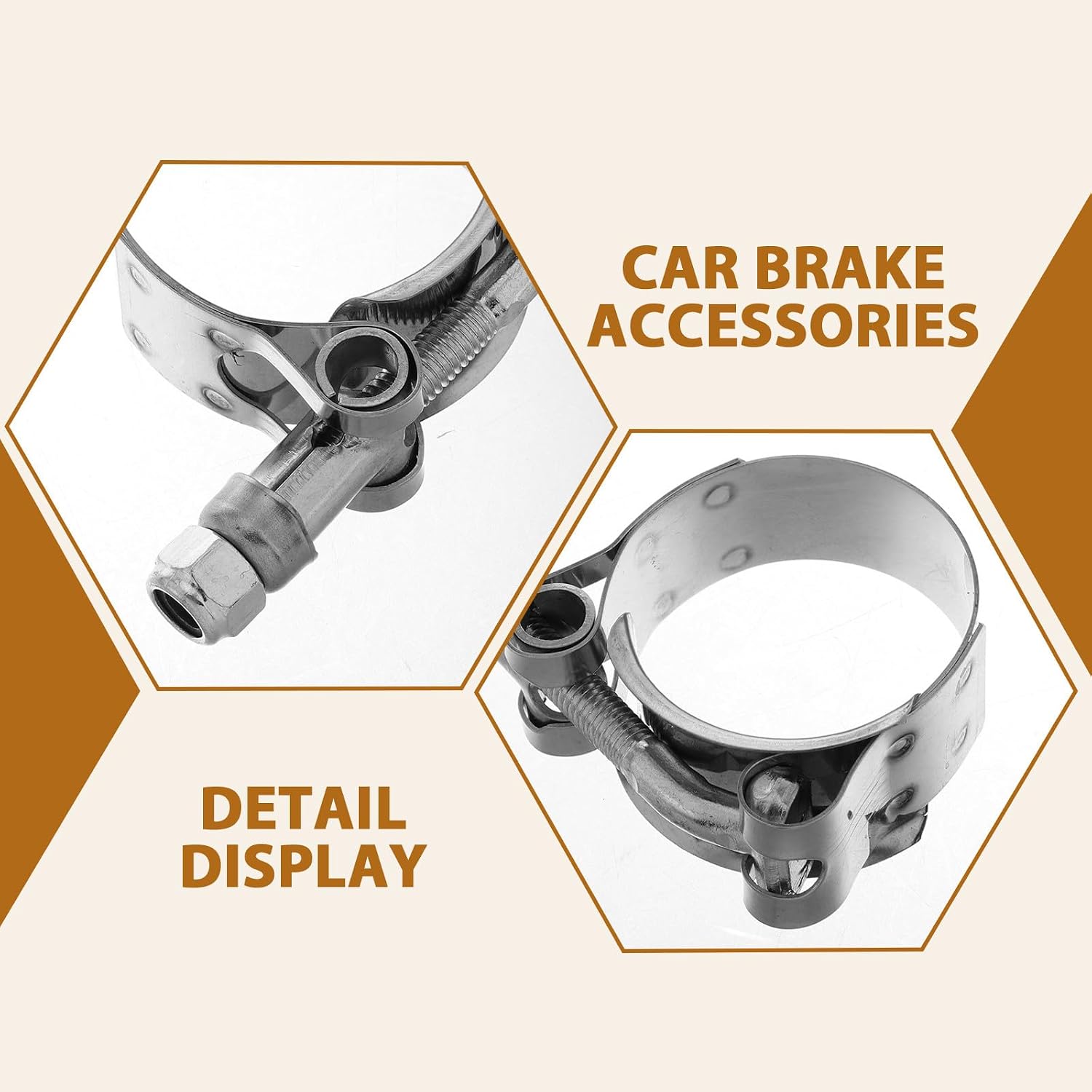 T-bolt Hose Clamp with Spring Loaded Design Stainless Steel 4pcs Heavy Duty for Strong Fixation and Wear Resistance, Suitable for Flange and Water Pump Connections in Industrial