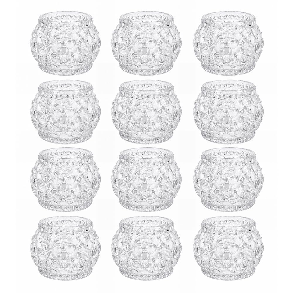 Set di 12 portacandele trasparenti, 5 x 5 cm, per Diwali