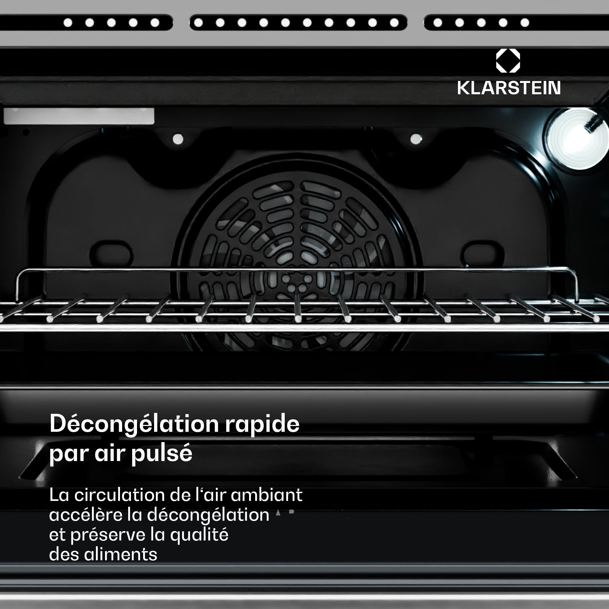 Klarstein SpaceSmart Four Encastrable Chaleur Tournante - 41 L, 8 Fonctions, Minuterie Numérique, Nettoyage Vapeur, Porte Amovible, Classe Énergétique A, Design Compact