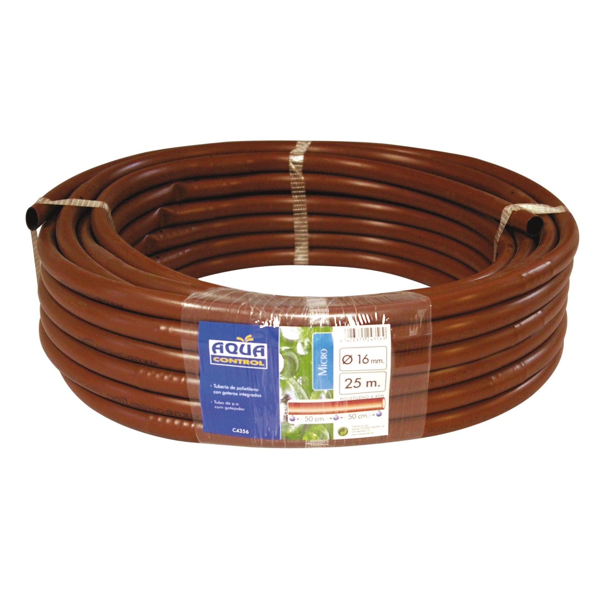 AQUACENTER Aqua-per Center M116910 Tuberia Caffé ø 16 mm, 25 m, con Marron goteros integrati Ogni 35 cm.