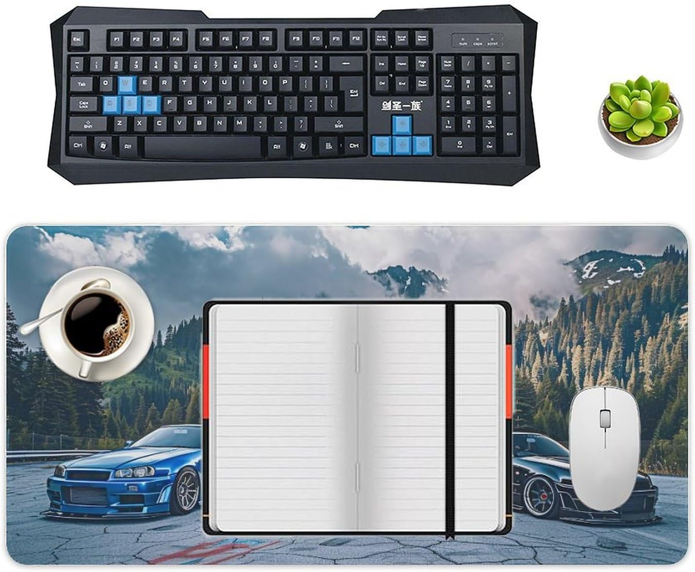 Car Large Mouse Pad Gaming R34 Sport Car Stance Mountain Landscape Desk Mat Big Mousepad Extended Keyboard Computer Pad Office Desk Organizers and Accessories 30x60cm, Style - Image 4