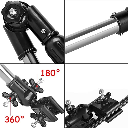 Miniatura 6 de Alovexiong Soporte de paraguas ajustable de 180, diámetro del agujero 0.3-0.5 in, soporte de montaje para paraguas de bicicleta, soporte elástico