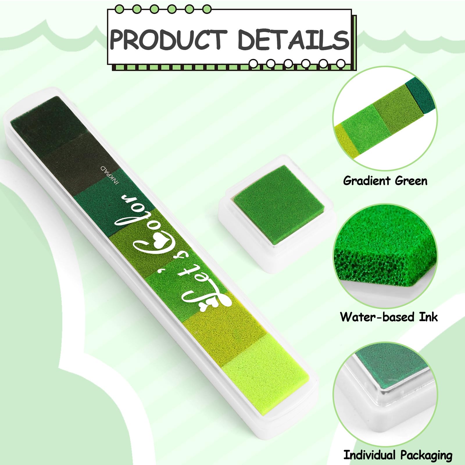 Set of 24 Colours Ink Pad Fingerprint Washable Non Toxic for Craft