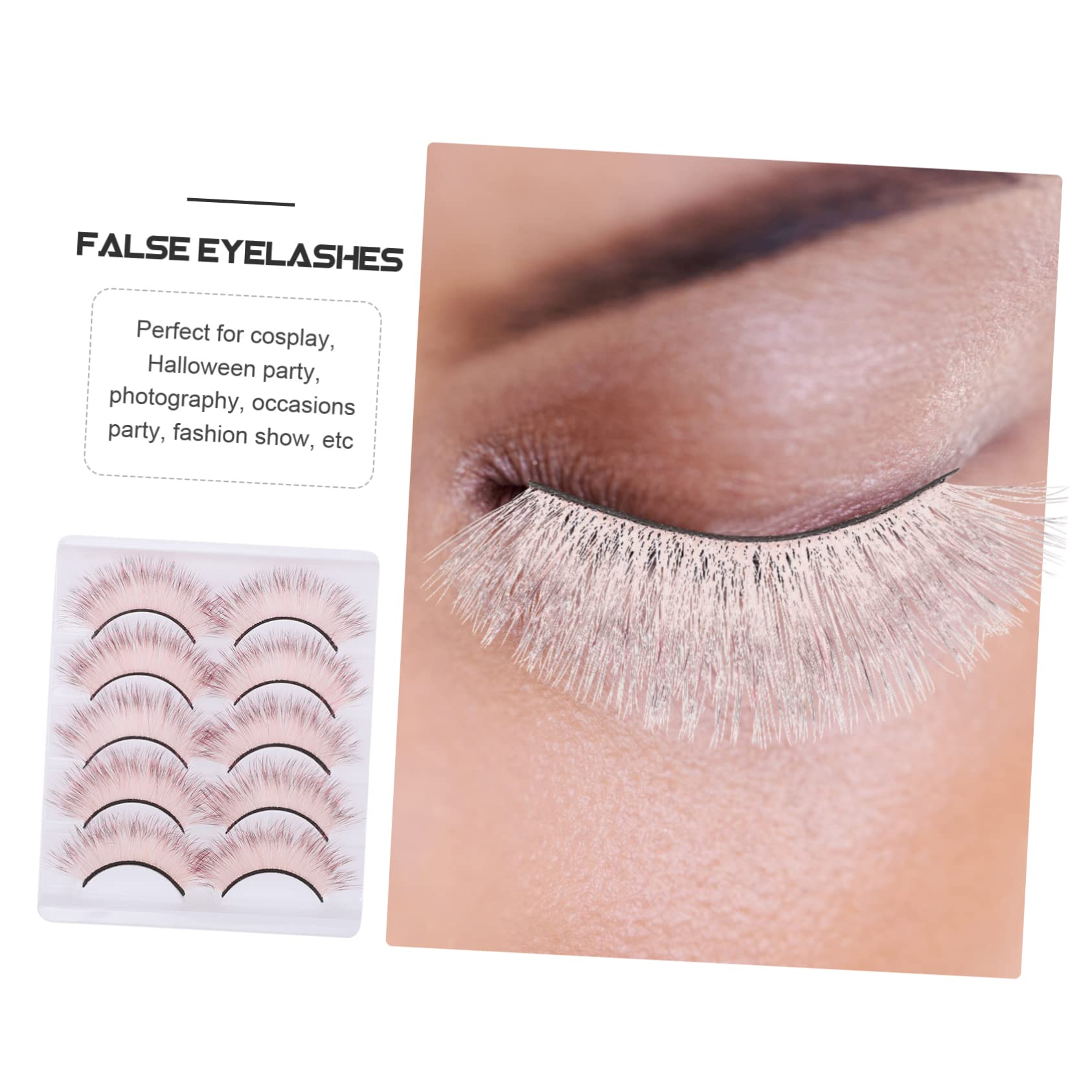 MAGICLULU 25pares Pestañas Postizas Coloridas Para Maquillaje y Cosplay Extensiones Largas y Esponjosas