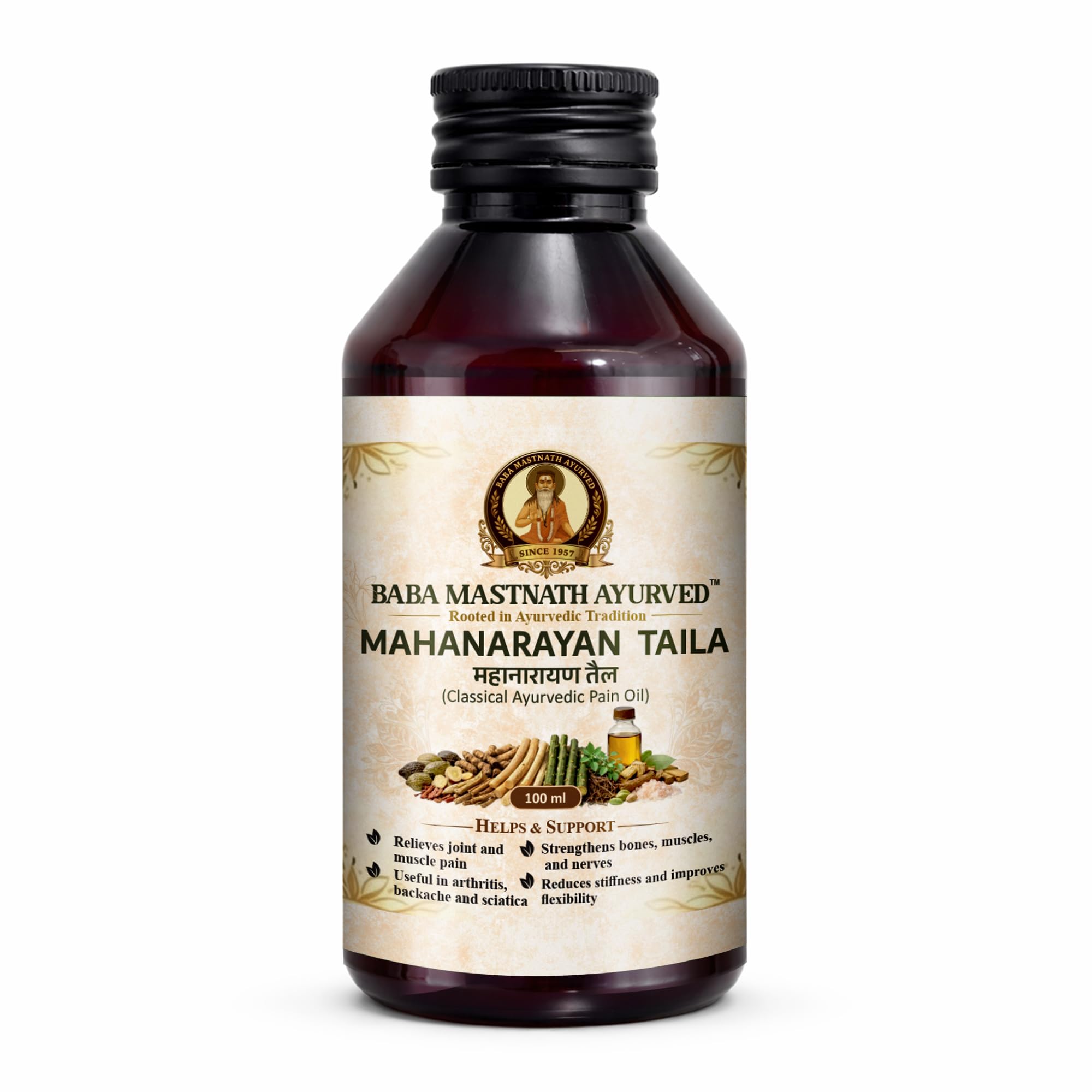 Mahanarayan Taila – 100 ml | Classical Ayurvedic Pain Relief Massage Oil | Supports Joint & Muscle Pain, Stiffness & Flexibility | Arthritis, Backache & Sciatica Support | Strengthens Bones, Muscles & Nerves | Ayurvedic Medicine-picture-45