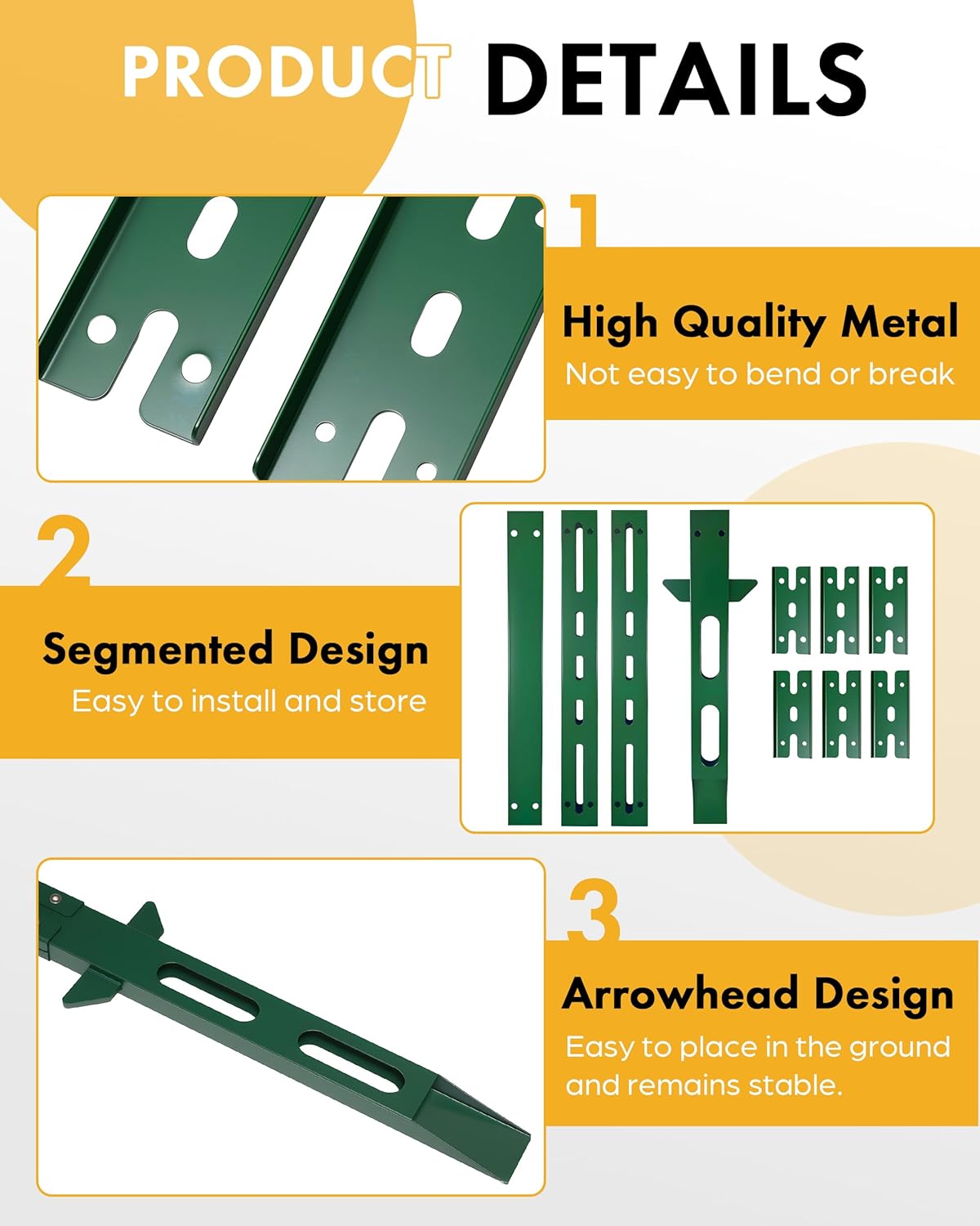 72-Inch Heavy Duty Metal Sign Posts, 6ft Tall Lawn Sign Stakes for Outdoor Signs, Outdoor Events, Parking, Garage, Bar, Lawn Signs, Green, 2pcs