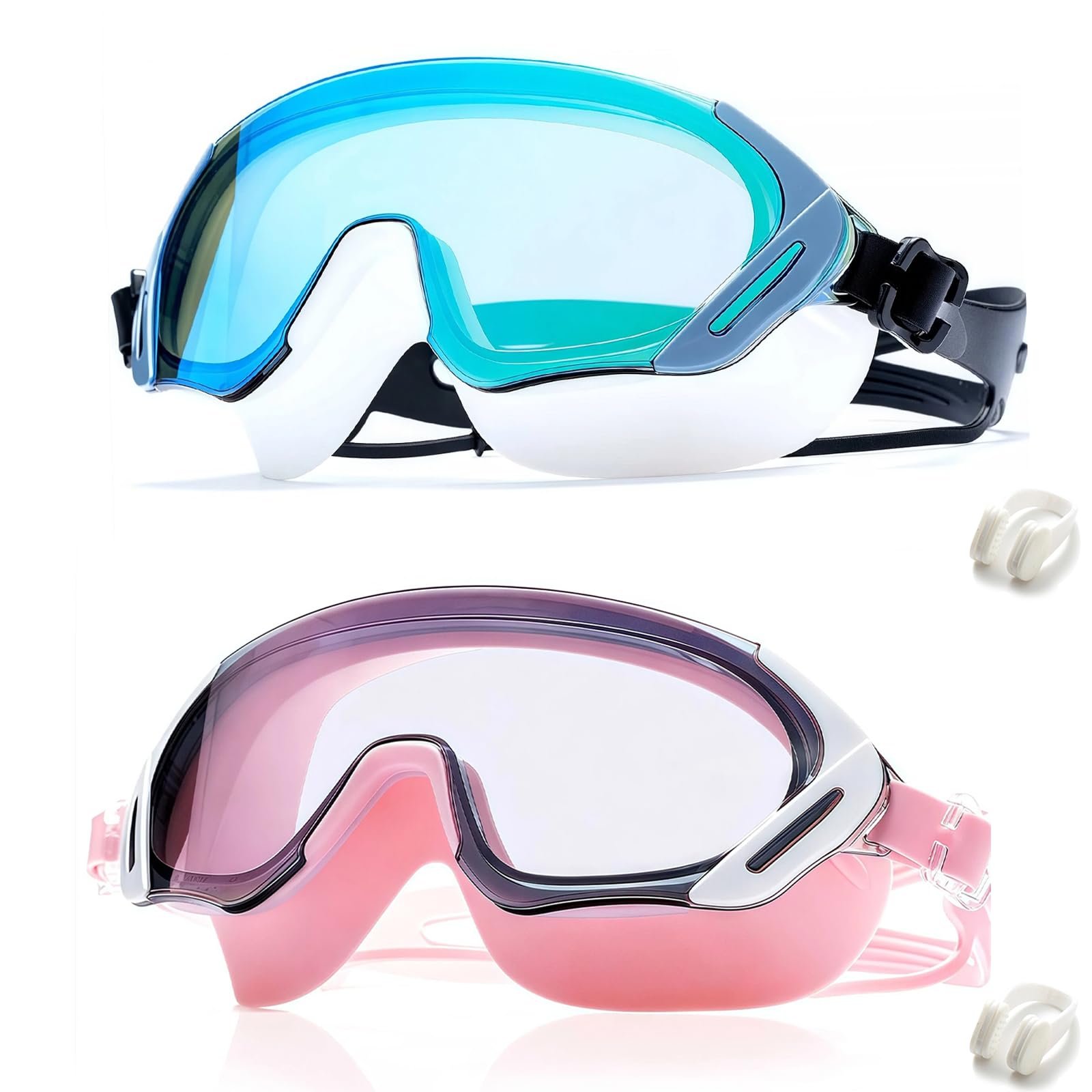 Swim Goggles, Wide Angle Anti-fog and UV Leak Proof Goggles,Swimming Goggles for Adult Youth