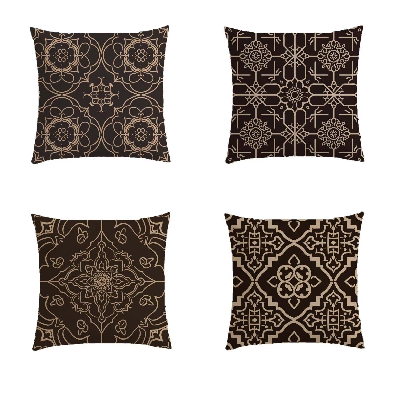 Housse de coussin extérieur 50x50cm bohème pour sublimer le banc de votre salon de jardin