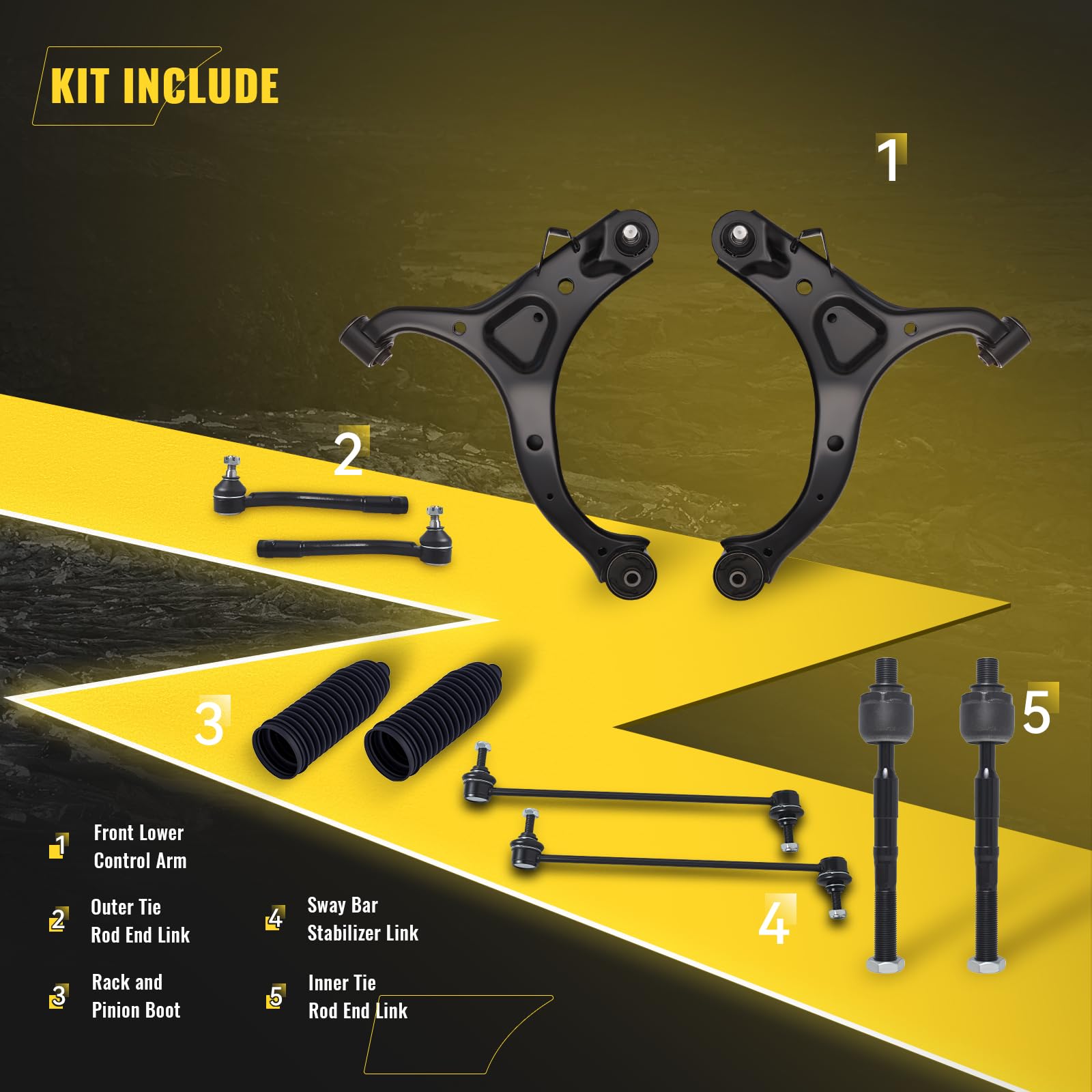 Amazon.com: TUCAREST 10Pcs Suspension Kit Fit For 07-12 Hy-undai