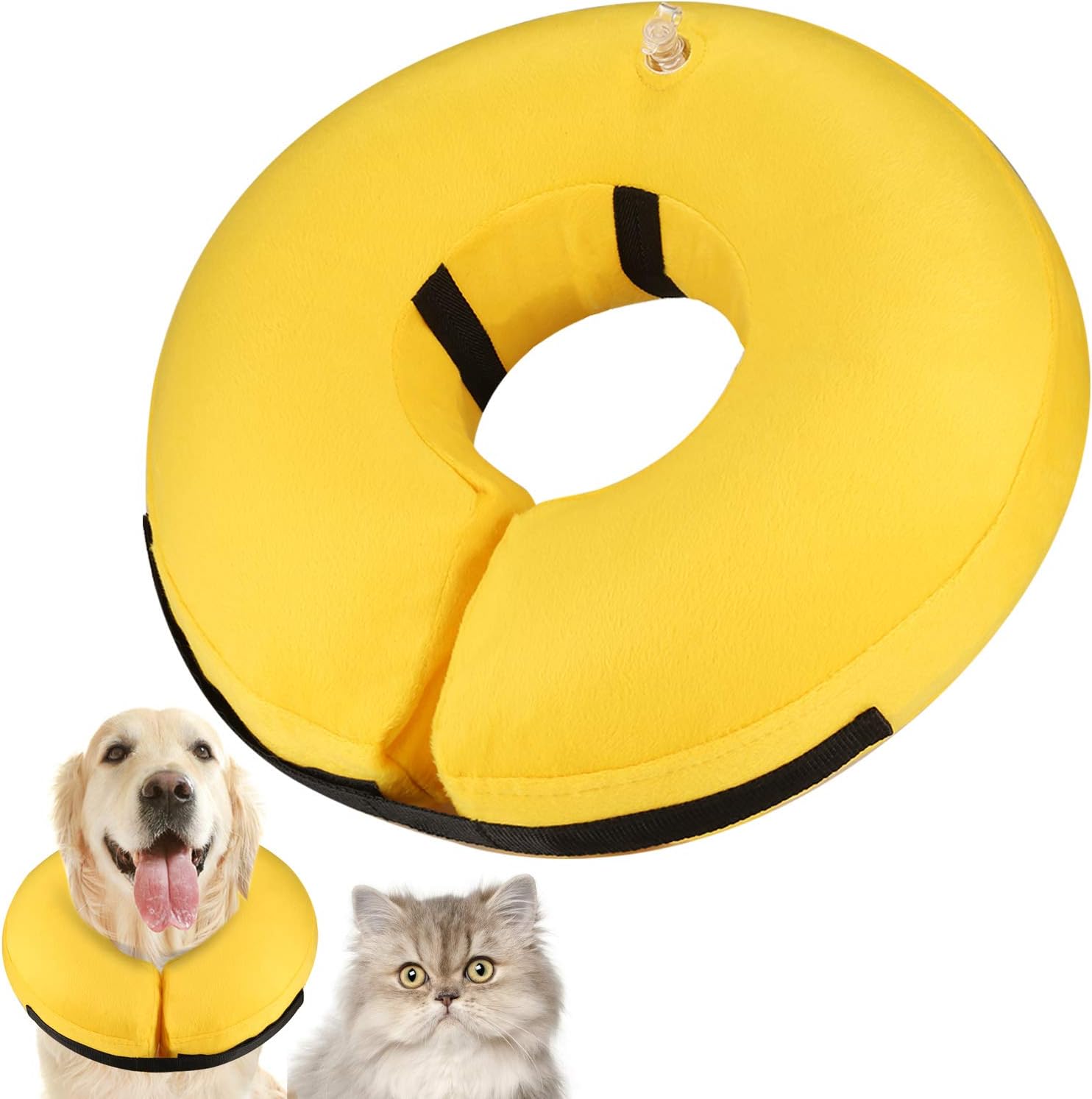 Amazon Maikron 猫 犬 安全性ガス充填首輪 エリザベスカラー 柔らかい い 軽量 去勢手術 傷口保護 傷舐め防止 引っ掻き防止 調節可能 黄色 Xs ノーブランド品 エリザベスカラー 通販