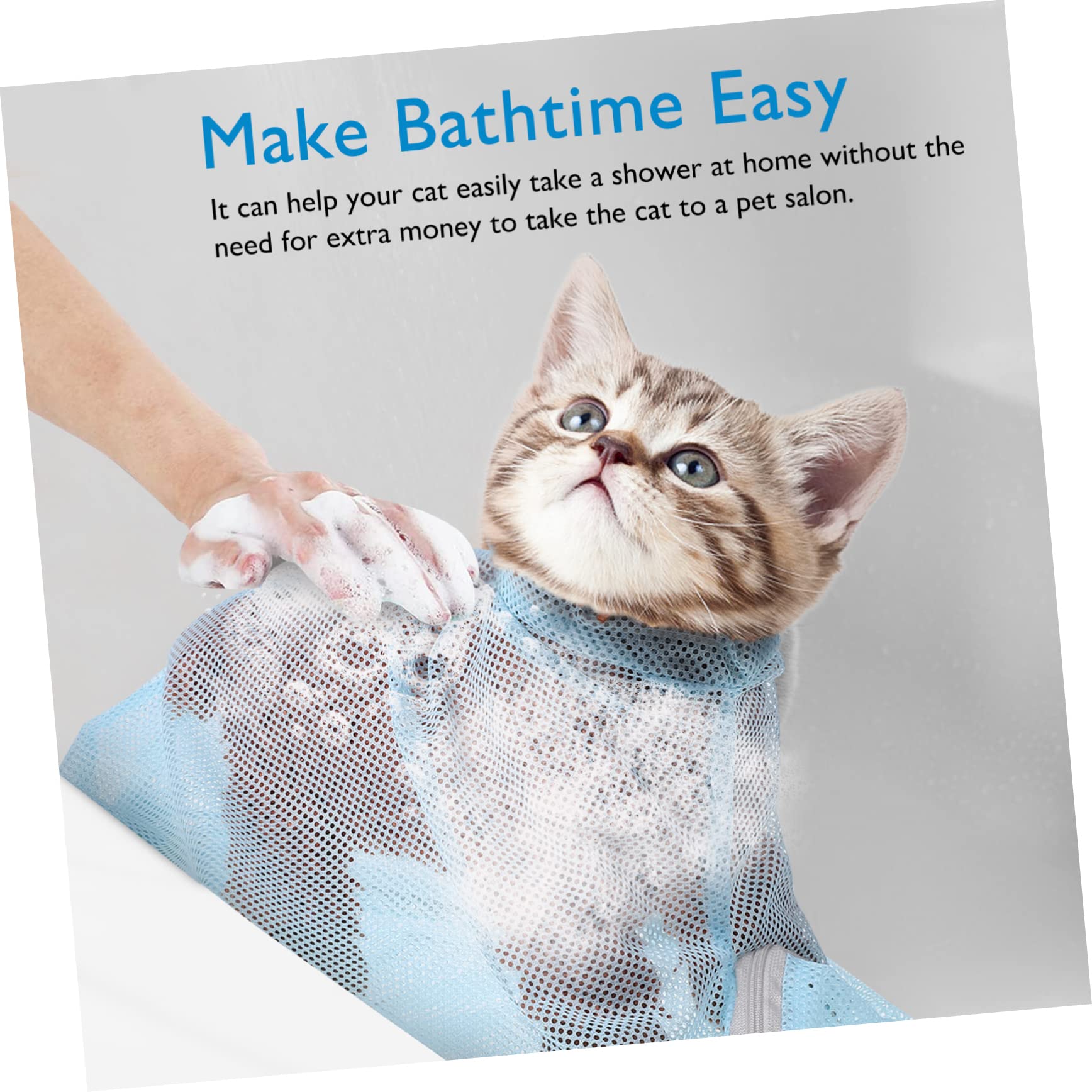 minkissy 3piezas Bolsa Ajustable para Gatos Bolsa De Transpirable y Multifuncional con Bozal para Limpieza Recorte De Uñas y Cuidado De