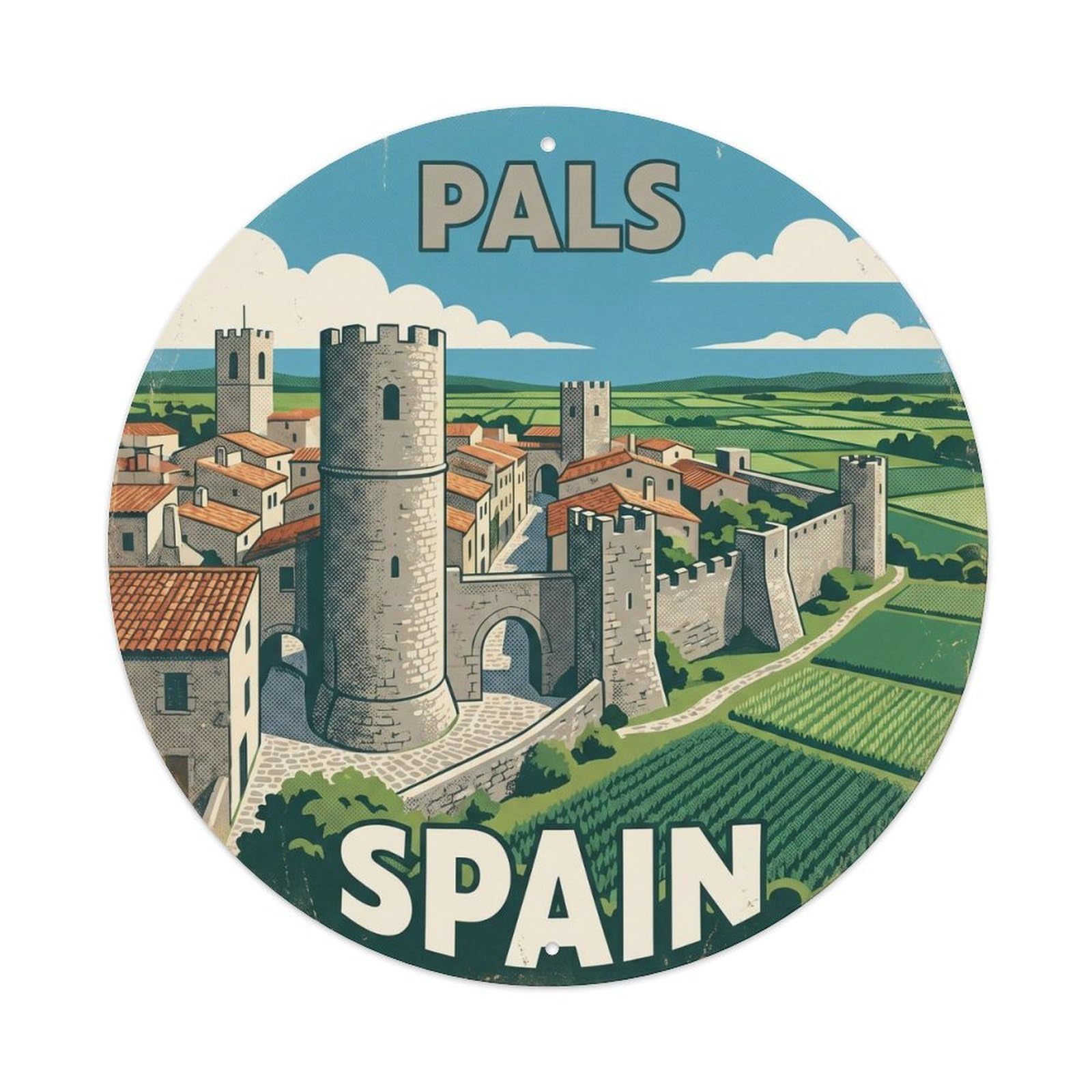 Costa Brava Pals Spain Travel Destination Metal Tin Sign