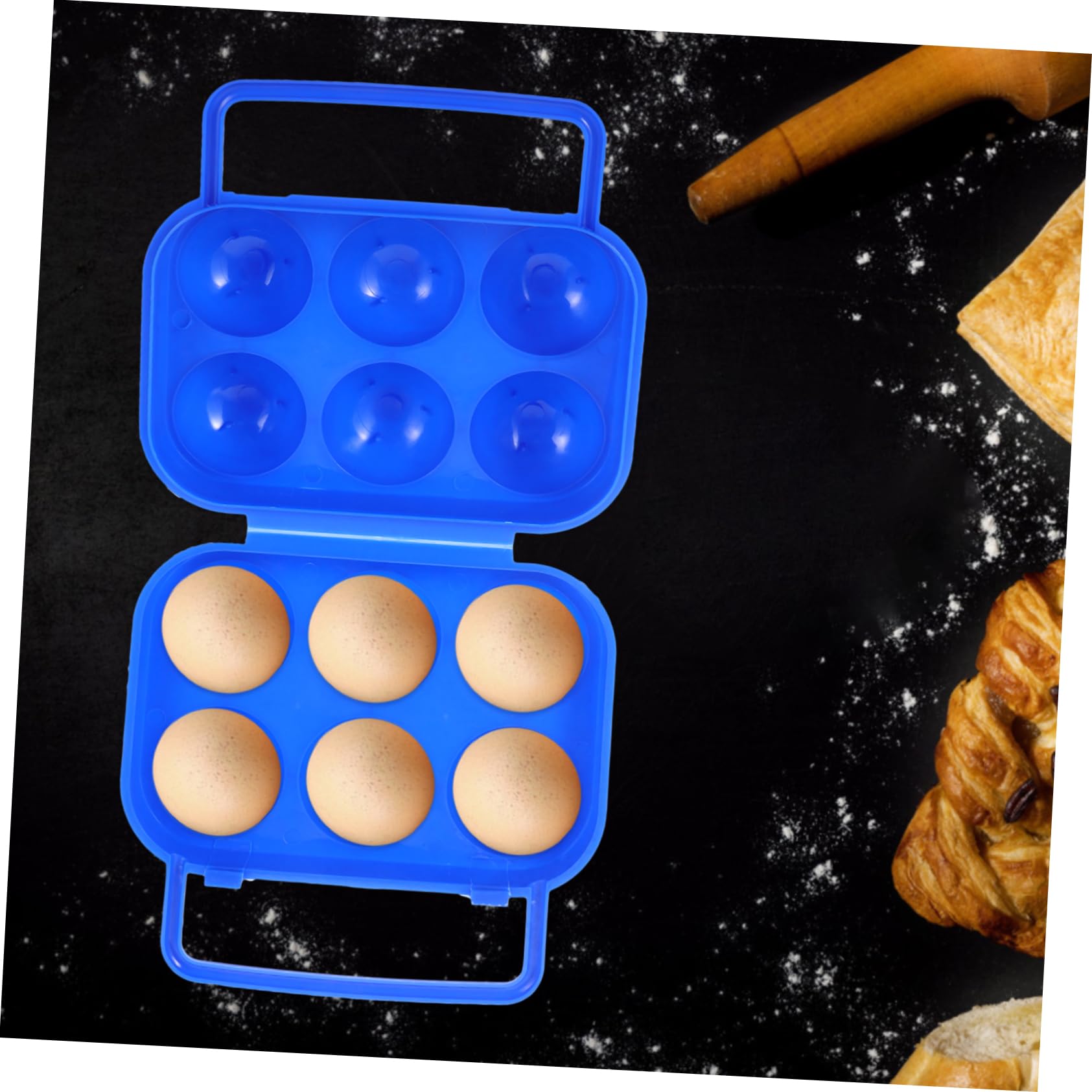 HOMSFOU Contenitore Portauova in Plastica Impilabile 2 Pezzi Con 4 Scomparti, Organizer Per Frigorifero Antiurto e Resistente, Portauova Portatile Per Campeggio, Escursionismo e Attività All'aperto