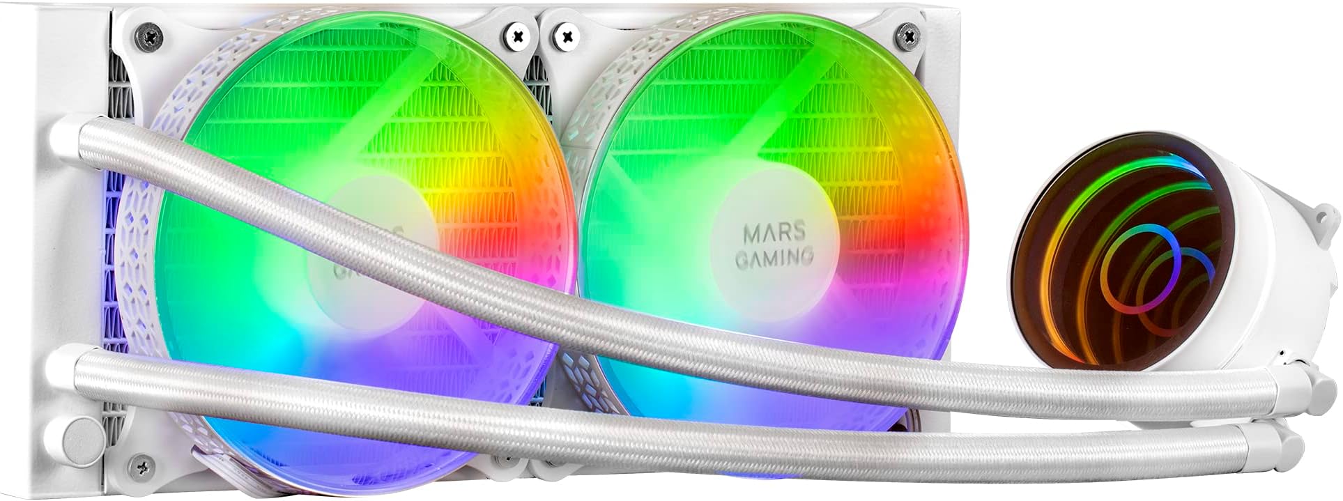 Mars Gaming ML-ONE240 White, Liquid CPU Cooling, TDP 400W, Infinity Mirror, 2 Silent FRGB Fans, Universal Multisocket