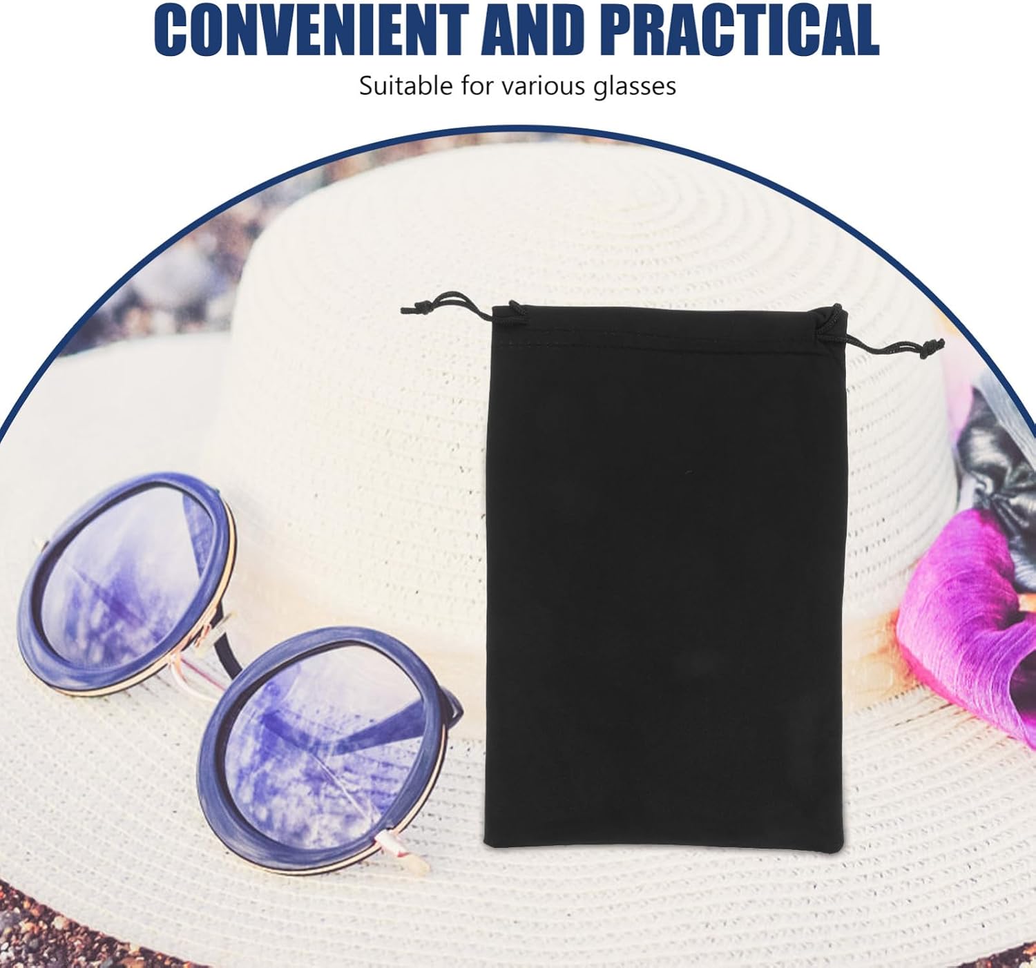 10 Pcs Ski Goggle Bags：Microfiber Drawstring Protection Bags Sunglasses Pouch - Case Foldable Adjustable Drawstring Pouchfor Snow Ski Goggle Pouch(Black)
