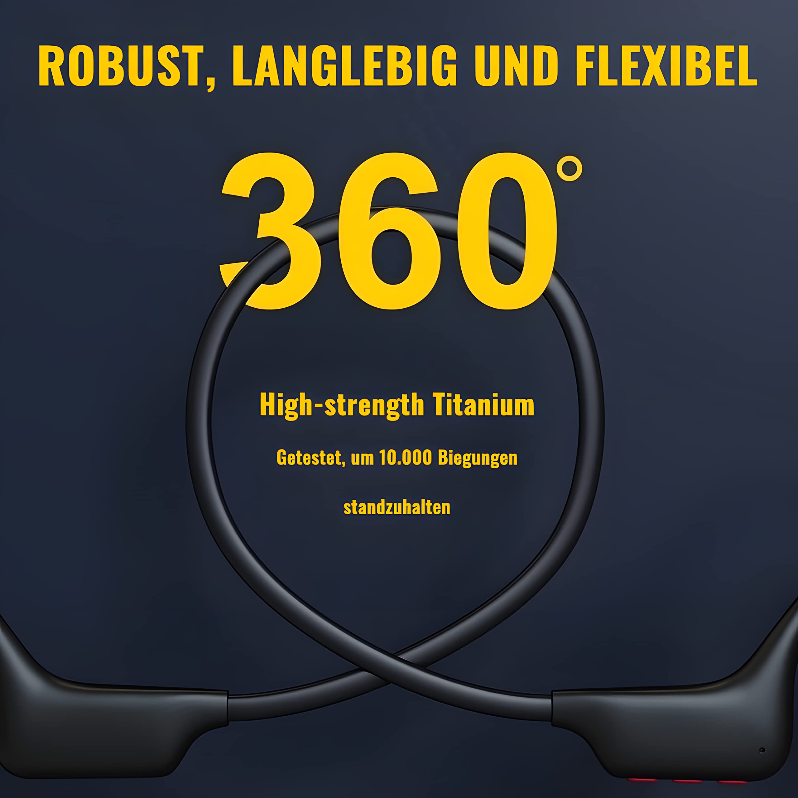 Casque de Natation sans Fil Bluetooth 5.3 IP68 32 Go MP3 Noir