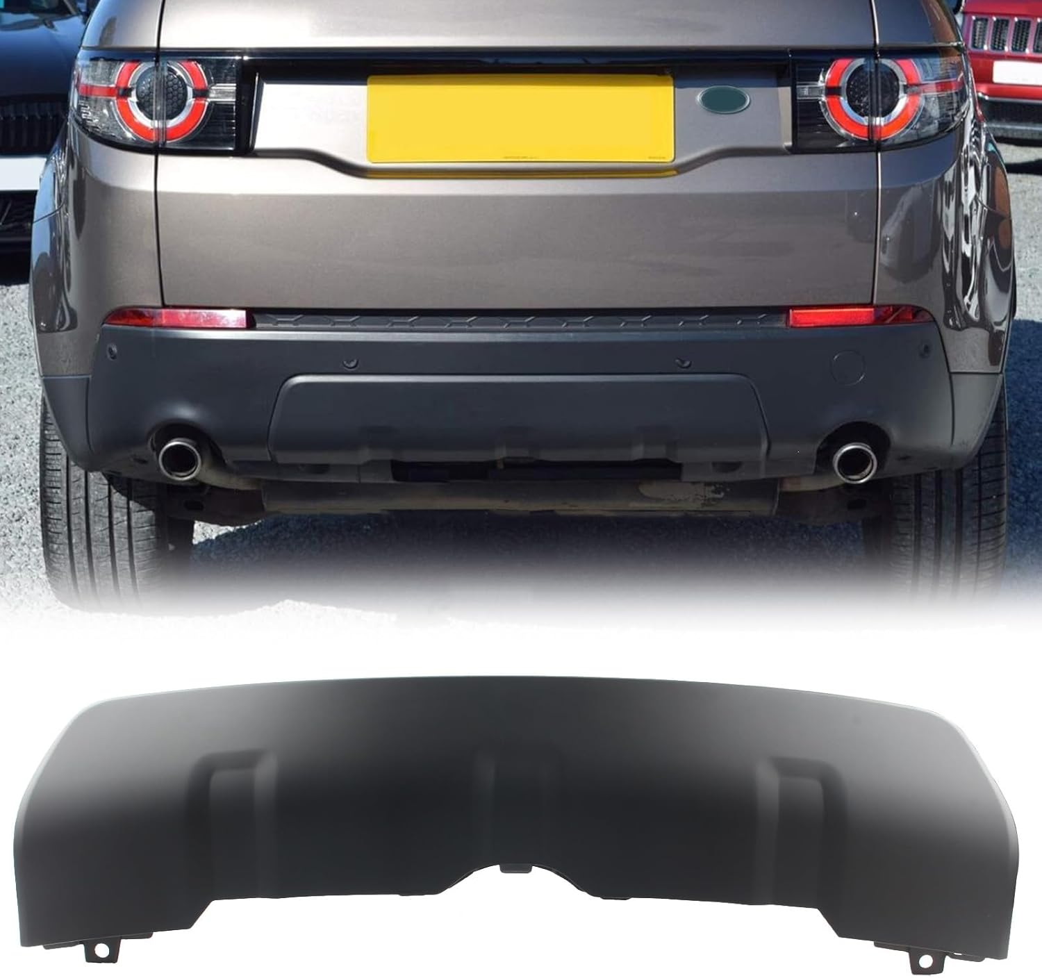Rear Bumper Tow Cover Car Rear Skid Plate Bumper Trim Guard Replacement for Land Rover Discovery Sport 2015-2019 Black LR077790
