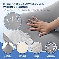 Vista 6 de JINXIA Almohada cervical cervical para dormir, almohadas de espuma viscoelástica inodoras y funda de enfriamiento, almohada ortopédica ergonómica