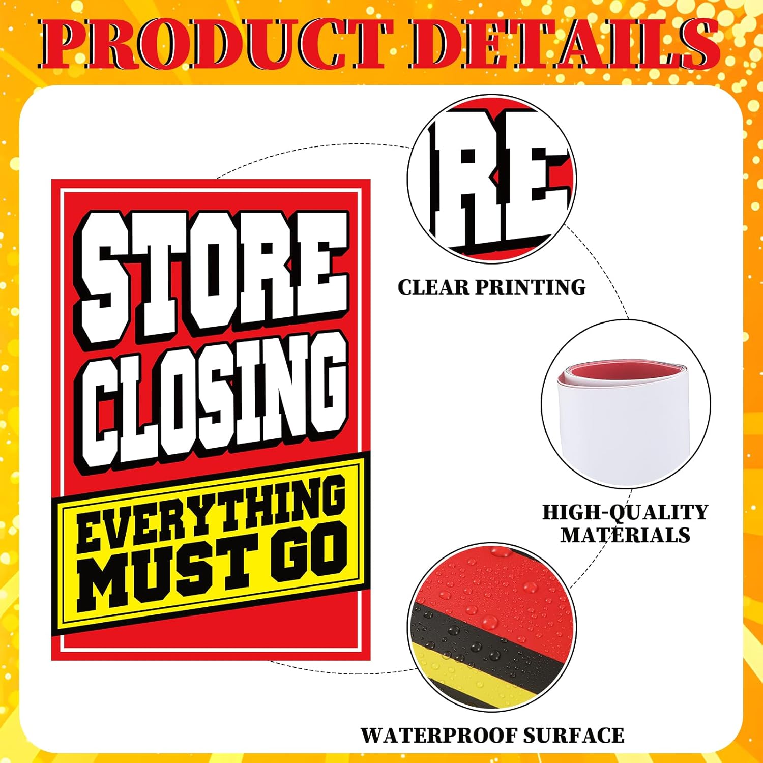 Feifeiya 2 Pcs Store Closing Sign Poster Everything Must Go Advertising Banner Going out of Business Store Closing Sale Banner Sign Weatherproof Vinyl