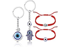 Turkish Decor Evil Eye Keychain Quartet - Talisman for Safe Travels and Good Fortune