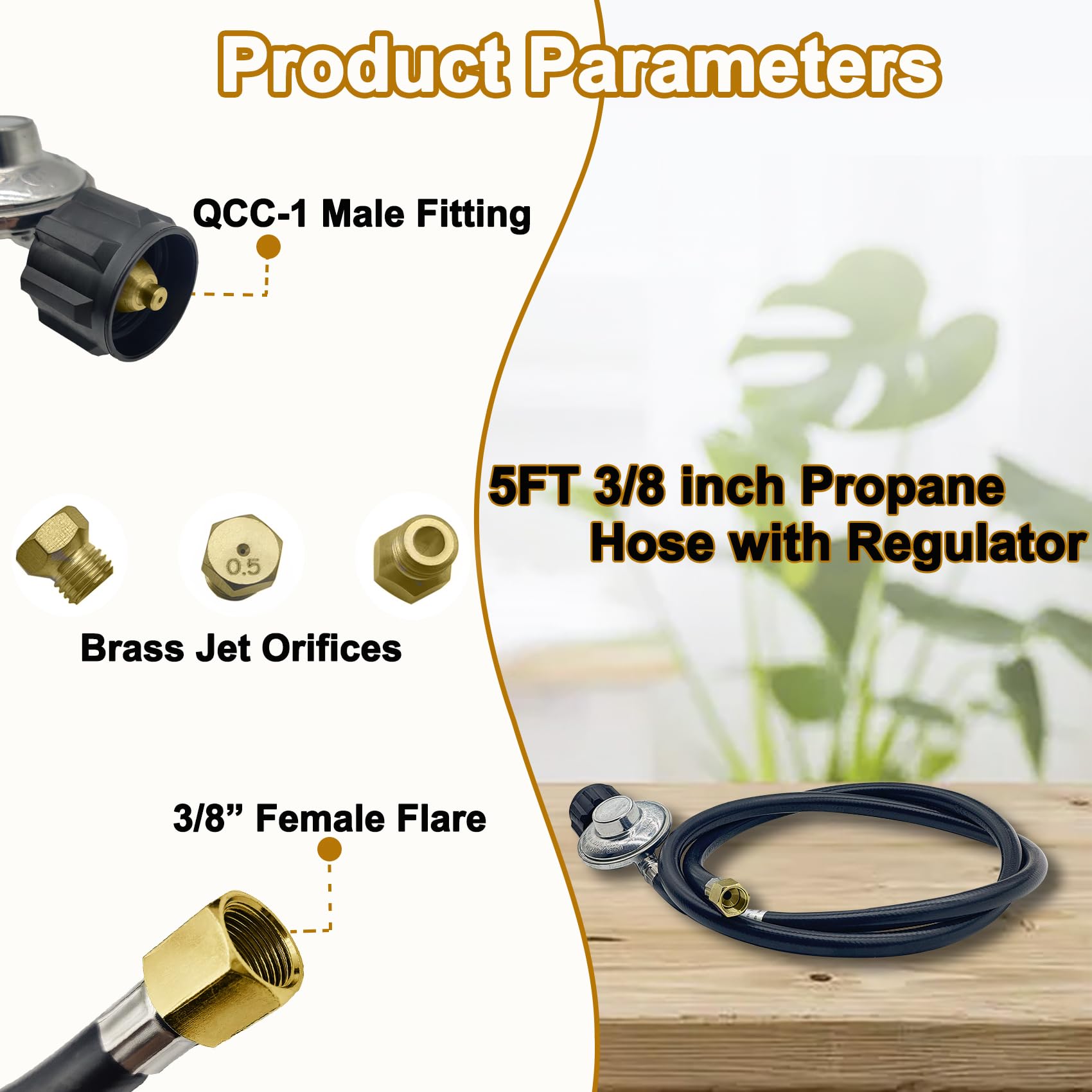 Caoooort 23080901 Natural Gas to Propane Conversion Kit Compatible with Weber Genesis and Genesis II, from NG to LP Conversion Kit Includes Propane Regulator Hose and 3 Orifices with 0.5mm Aperture