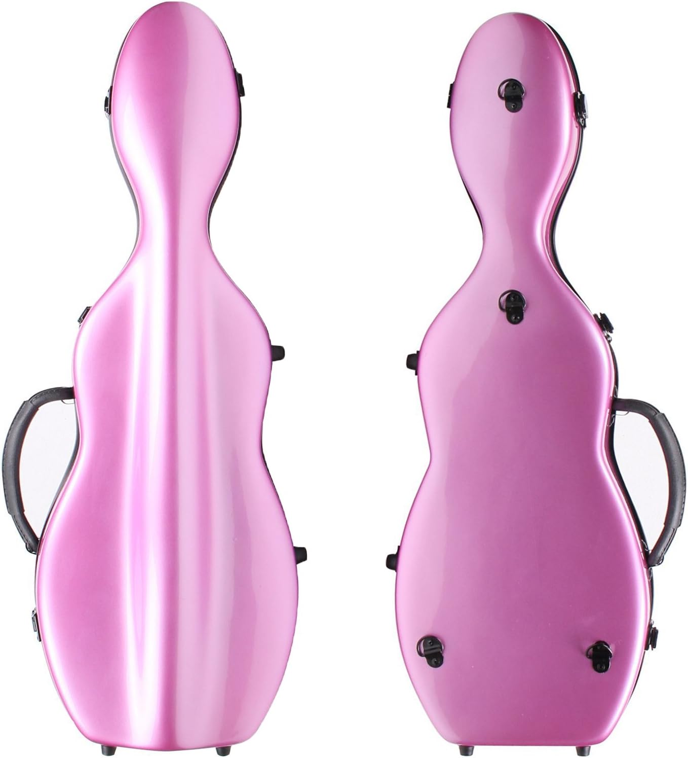 Guumuh 4/4 Full Size Cello Shaped Fiberglass Violin Case Pink