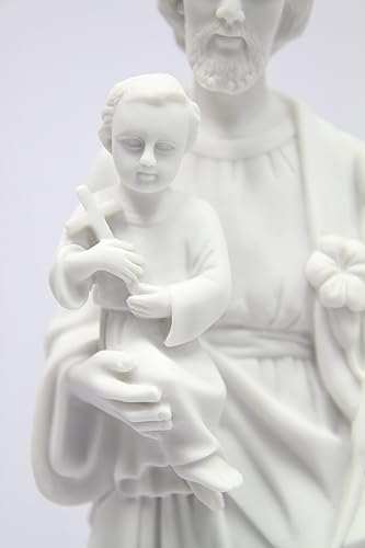 Miniatura 3 de Vittoria Collection Figura de escultura italiana de San José con niño de 19 pulgadas, hecha en Italia, para jardín interior y exterior