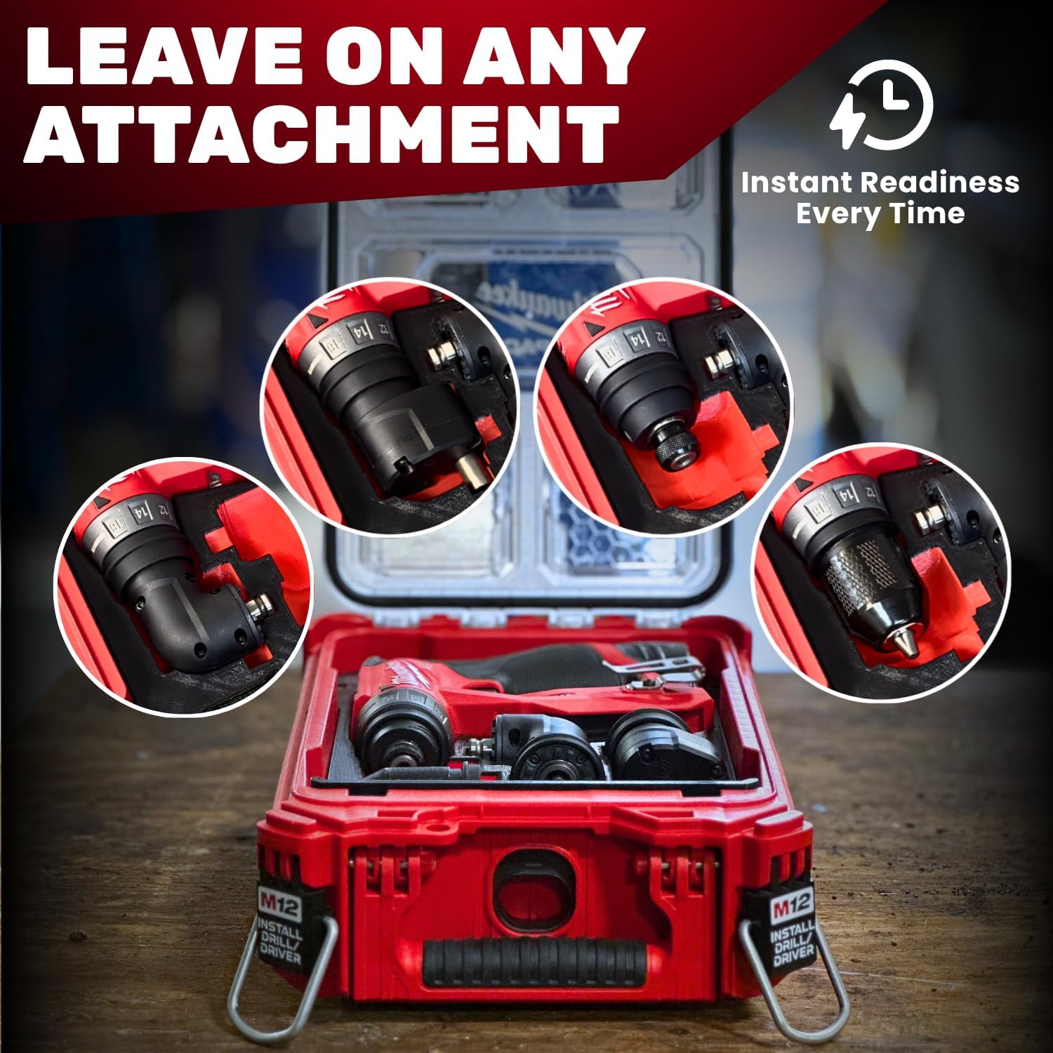 M12 Install Drill/Driver PACKOUT Insert | Compatible with Milwaukee 2505-22 | Custom 3D Printed Tool Organizer