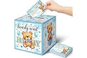 Spakon: 51 Pcs Bear Diaper Raffle Tickets & Box Decorations