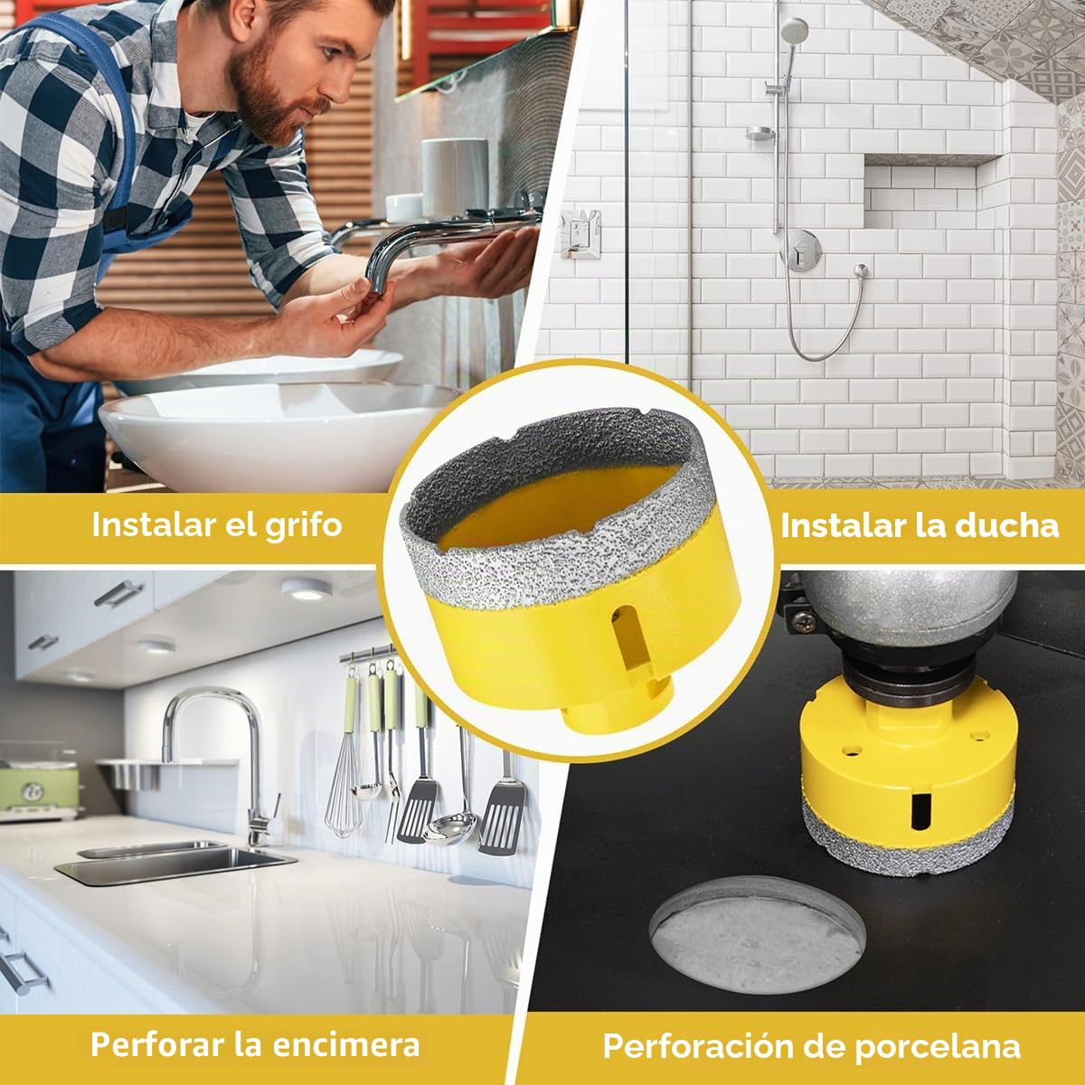 Broca de Diamante 120mm, M14 Vacío Soldadura de Diamante Sierra de Corona para Porcelánico Cerámica Mármol Granito Piedra Cuarzo