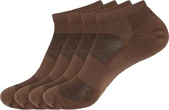 BambooMN Men and Womens Rayon from Bamboo Low Cut Ankle Socks for Sports, Work and Everyday Wear - 4 Pairs - Unisex Sizing