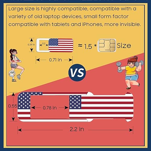 Miniatura 3 de Cubierta deslizante para cámara de laptop, cubierta de cámara web, ultrafina, diseño de bandera nacional, paquete de 6