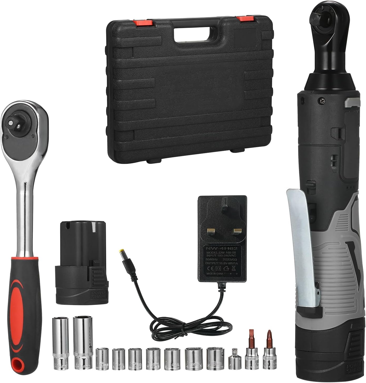 VISLONE Electric Ratchet Wrench 3/8 Cordless Ratchet Wrench Set, 220RPM